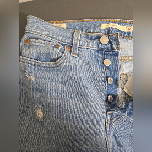 Levi's Jeans Vintage Big E Womens 27 Wedgie Straight Button Fly High Rise Denim - Picture 13 of 14